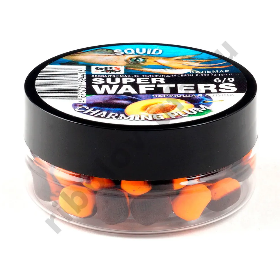 Вафтерсы (wafters) GBS нейтральной плавучести 6x9мм Кальмар и Чарующая Слива