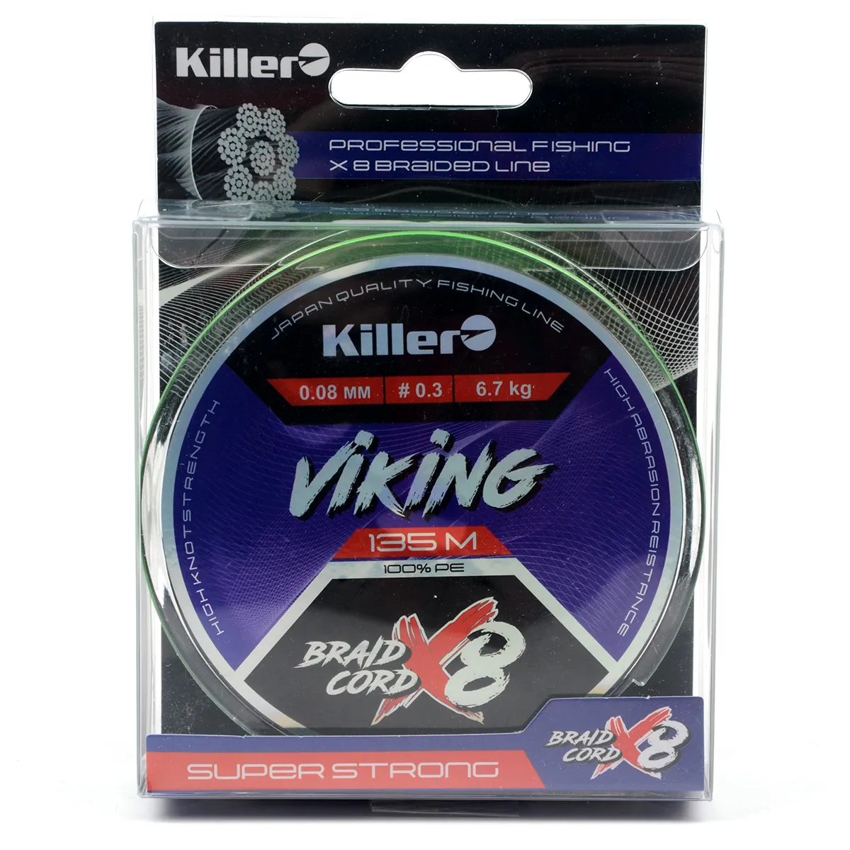 Шнур плетеный Killer Viking X8 135м 0,10