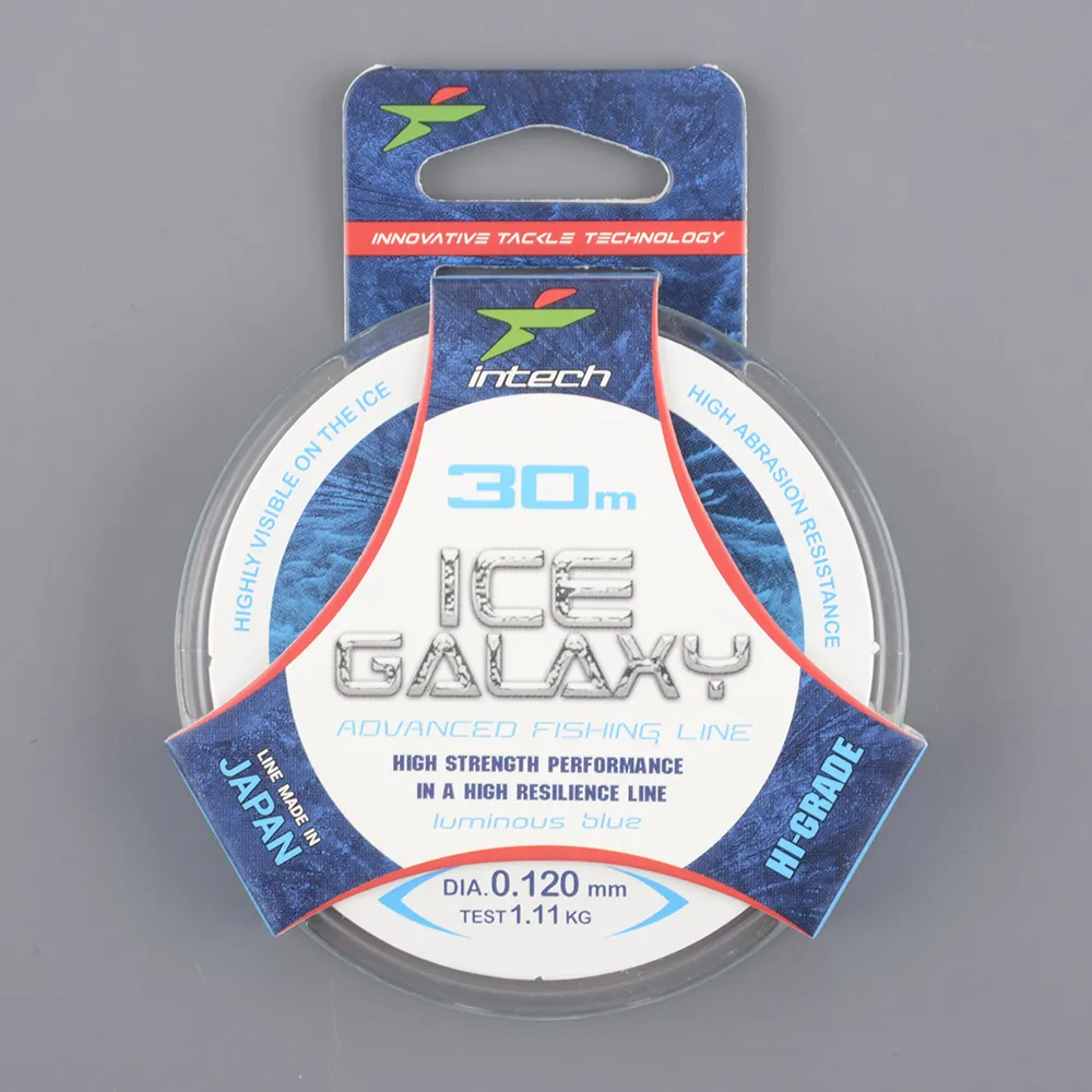 Леска Intech Ice Galaxy 30м 0,095мм 0,73кг голубая