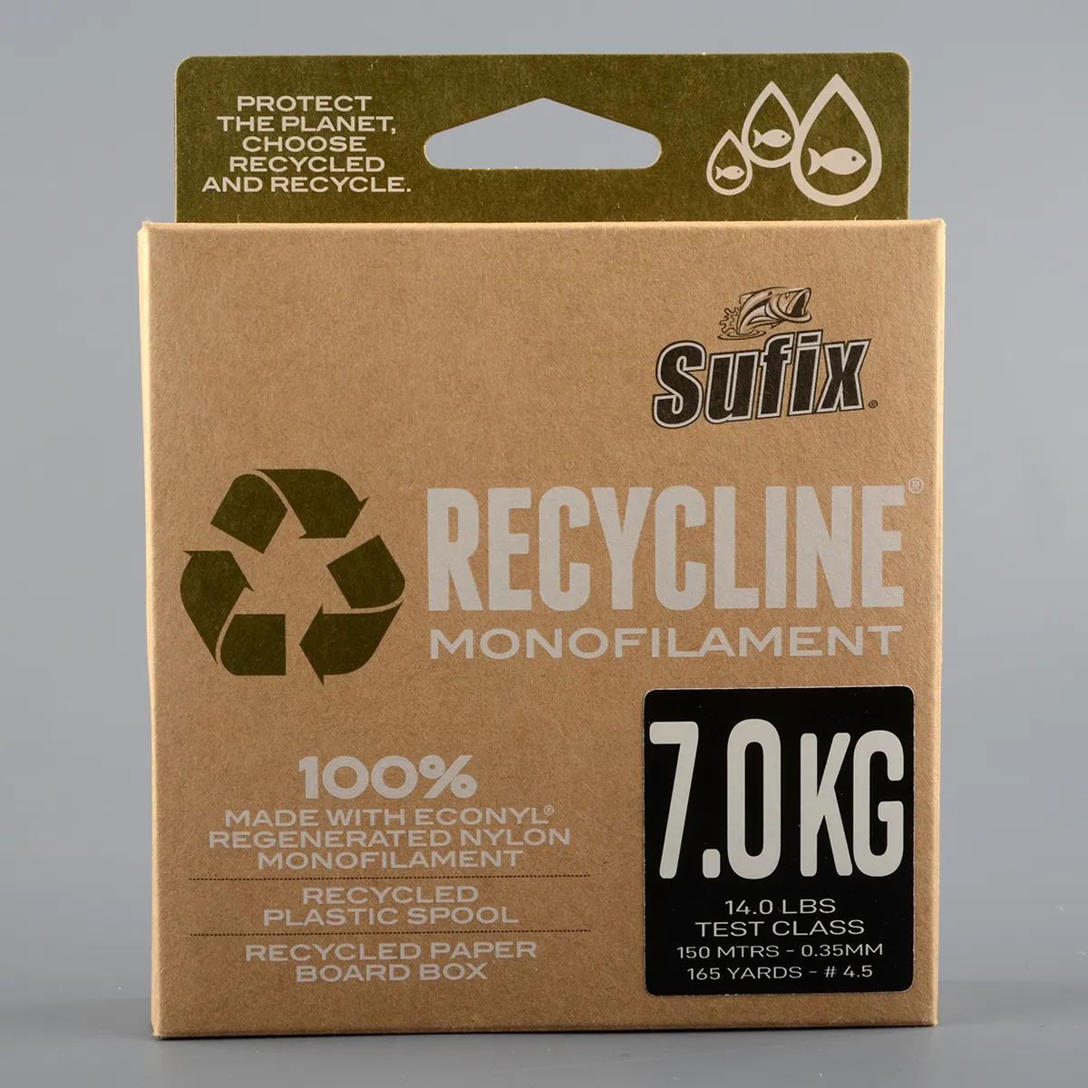 Леска Sufix Recycline зеленая 150 м, 0,35 мм, 7кг