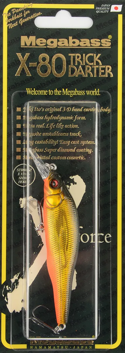 Воблер Megabass X-80 Trick Darter 10.5гр, 1.5м (gg megabass kinkuro)