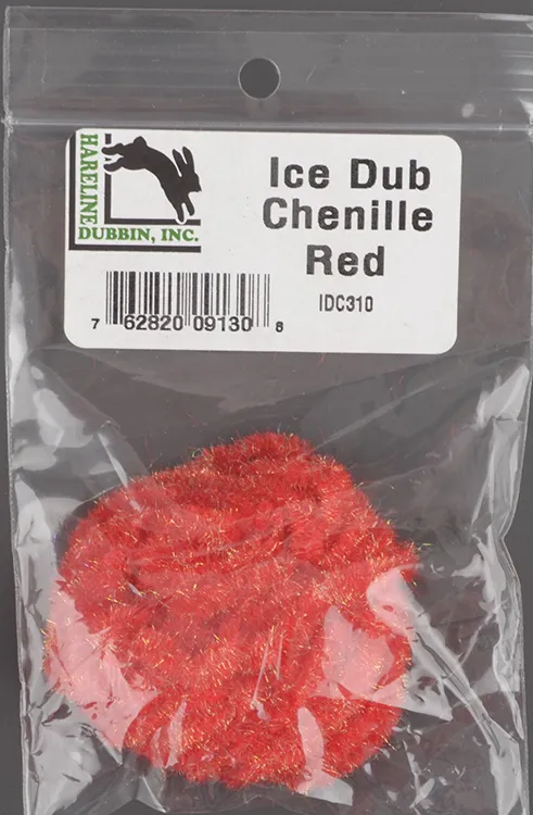 Синель Hareline блестящая Ice Dub Chenille #310 Red Idc310