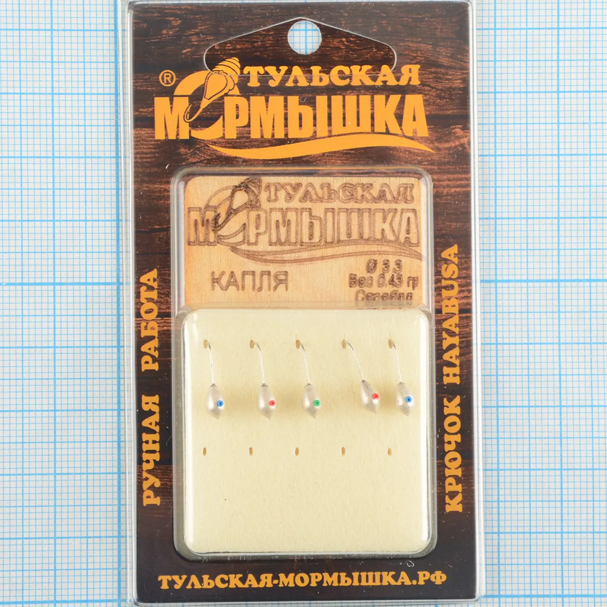 Мормышка вольфрам.Тульская Капля с кембриком 3,3мм серебро