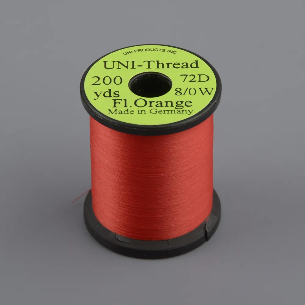 Монтажная нить Uni Thread 8/0 200y Fluor. Orange (вощеная)