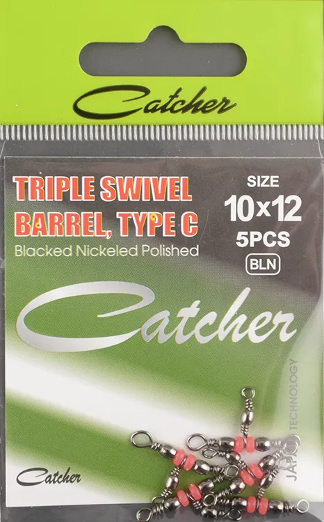 Вертлюжок тройной Catcher Triple Swivel, Barrel, type C # 10x12 