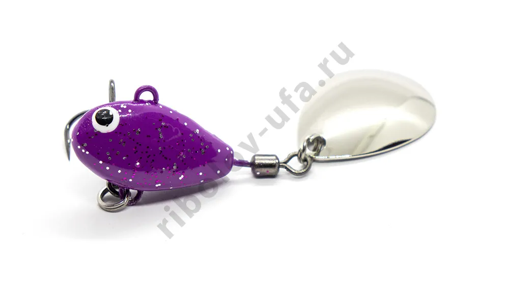 Тейл-спиннер UF Studio Hurricane 10гр. 20мм. кр. тройник №10, цв. Violet glitter