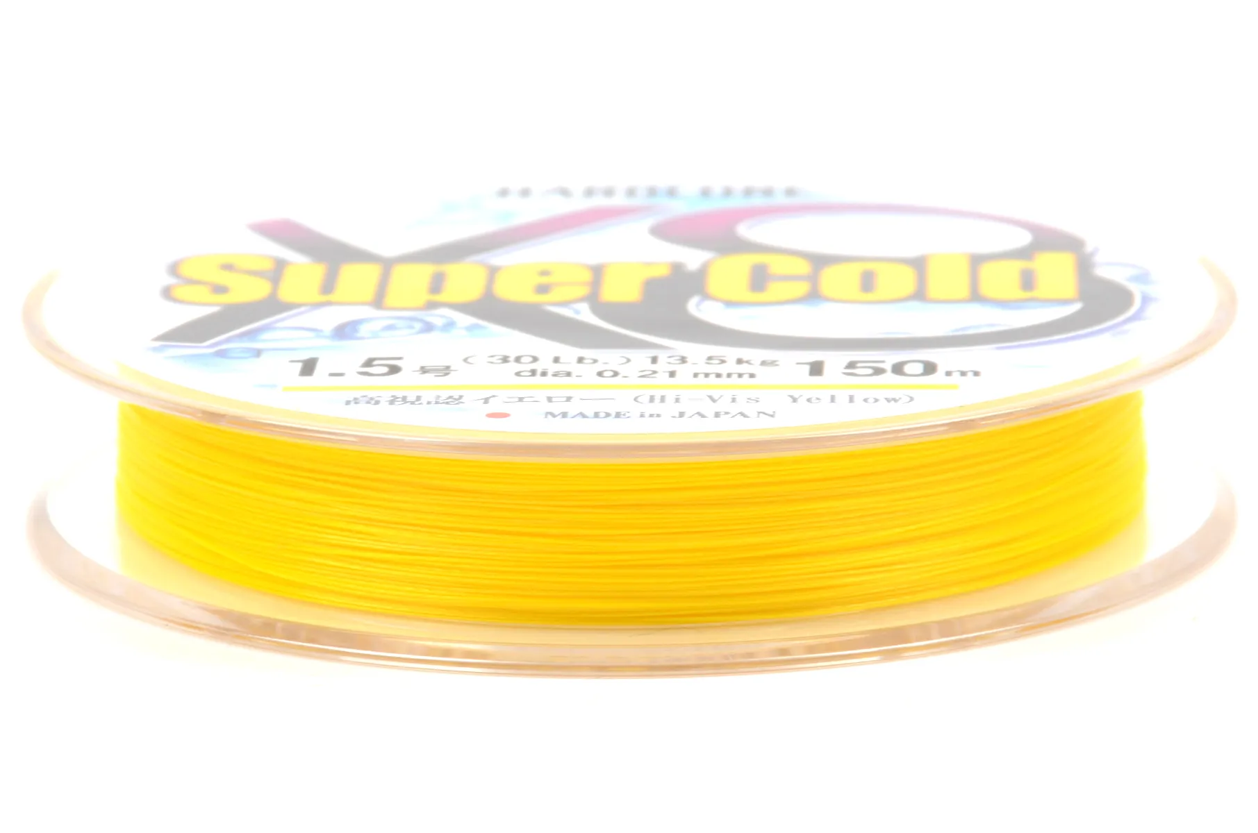 Шнур плетёный Duel Hardcore Super Cold X8 150m Hi-Vis Yellow #0,6 (0,13мм)