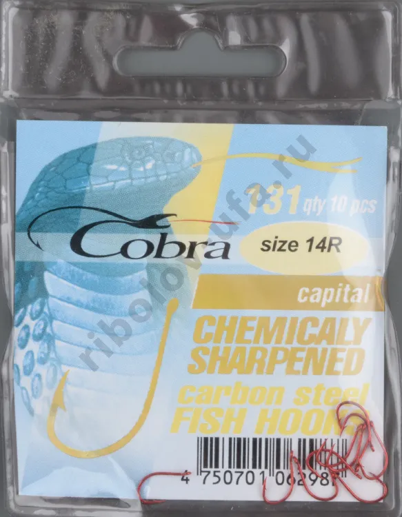 Одинарные крючки Cobra Capital сер.131 разм.014