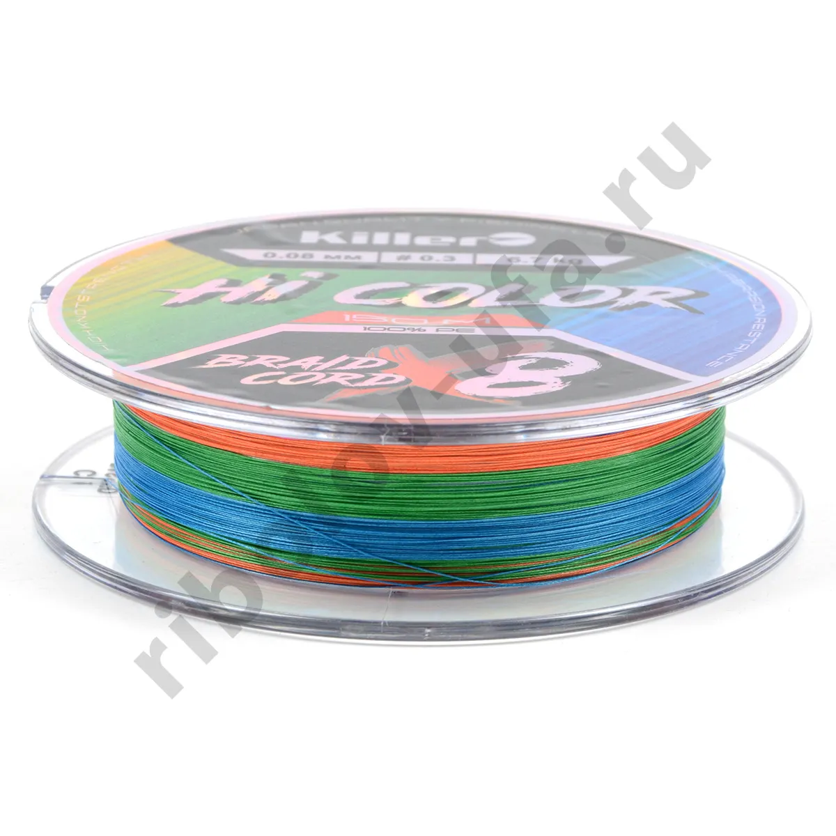Шнур плетеный Killer Hi Color X8 150м 0,08