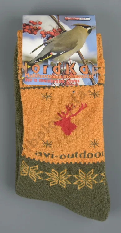 Термоноски AVI-Outdoor NordKapp (арт. 519-1Н) р.36-38 оранж-болотные 40%шерсть мериноса40%termolite