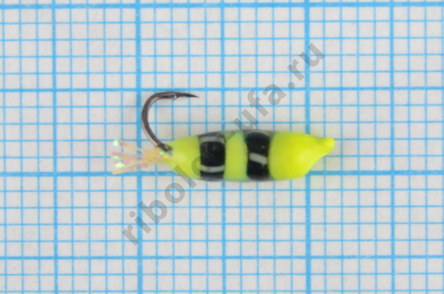 Мормышка Владимирский вольфрам Поденка 2.5мм 0,26гр Fluorescent Lime/Black
