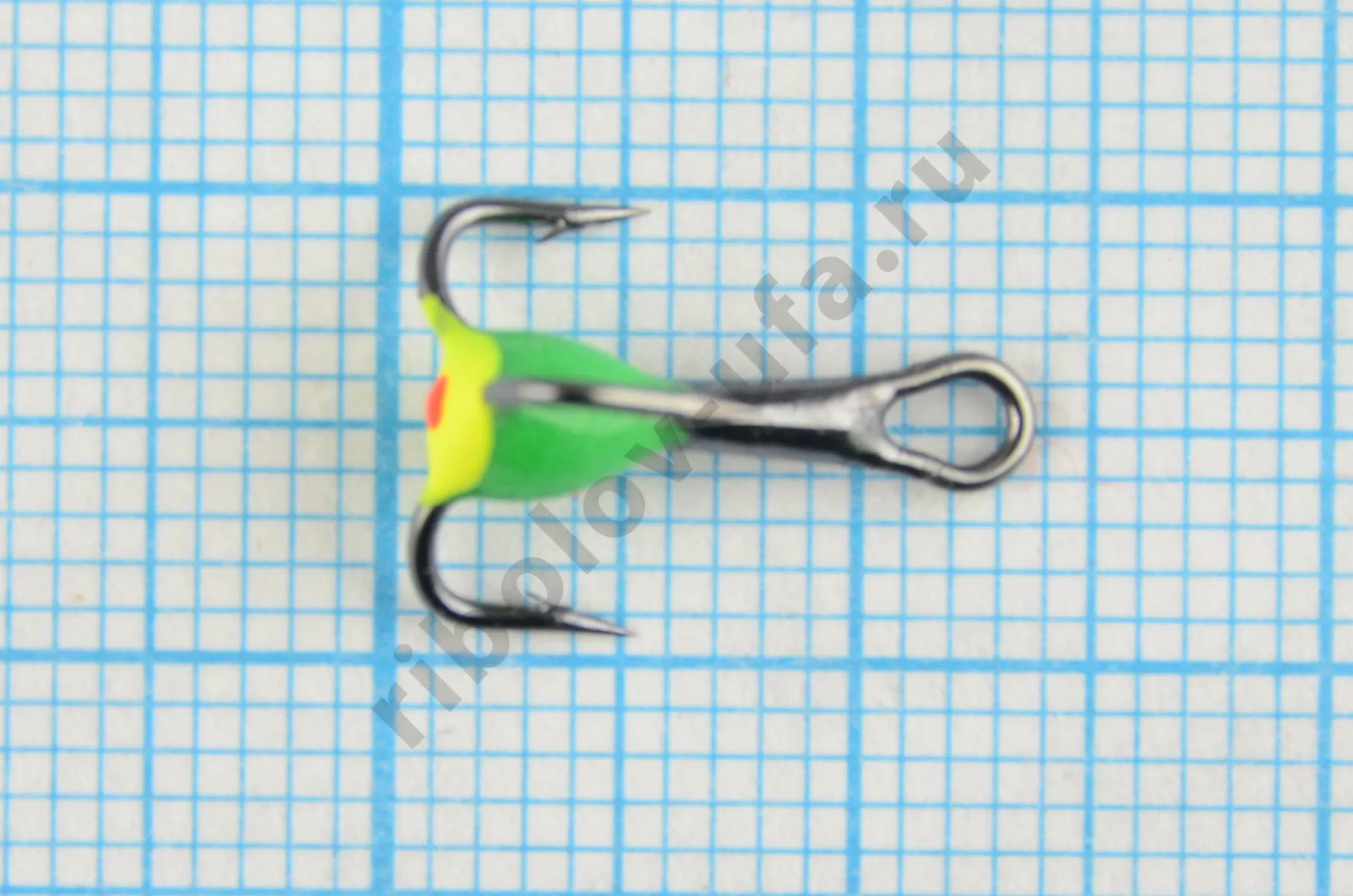 Тройник Dag Master Капля с глазком Зеленый с кр.Mustad №12 UF