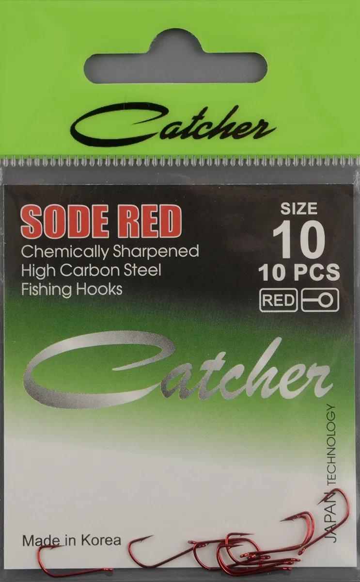 Одинарные крючки Catcher Sode Red № 10