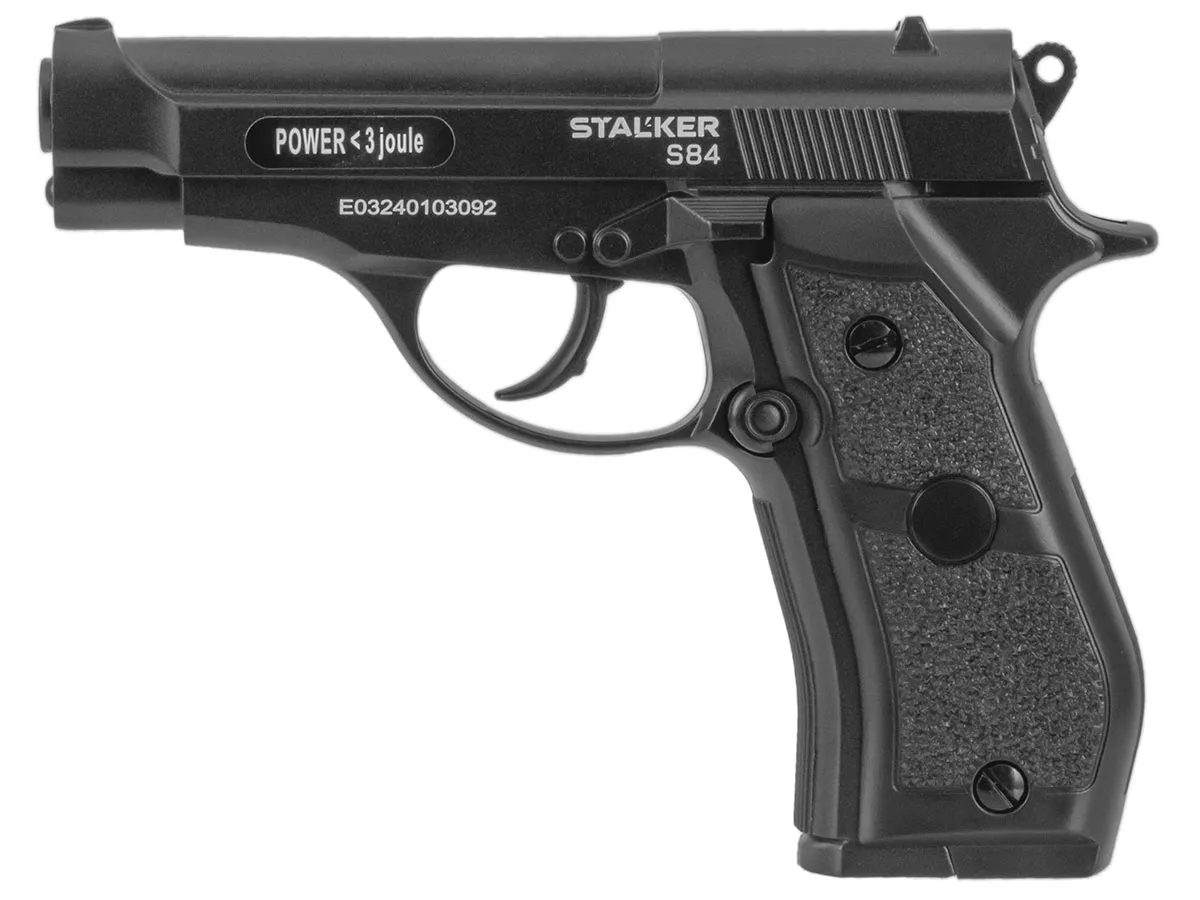 Пистолет пневм. Stalker S84, кал 4,5мм. 12г СО2, металл, 120 м/с (Beretta 84)