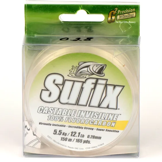 Леска Sufix Castable 100% Fluorocarbon Clear 150 м, 0,16 мм, 2,1 кг