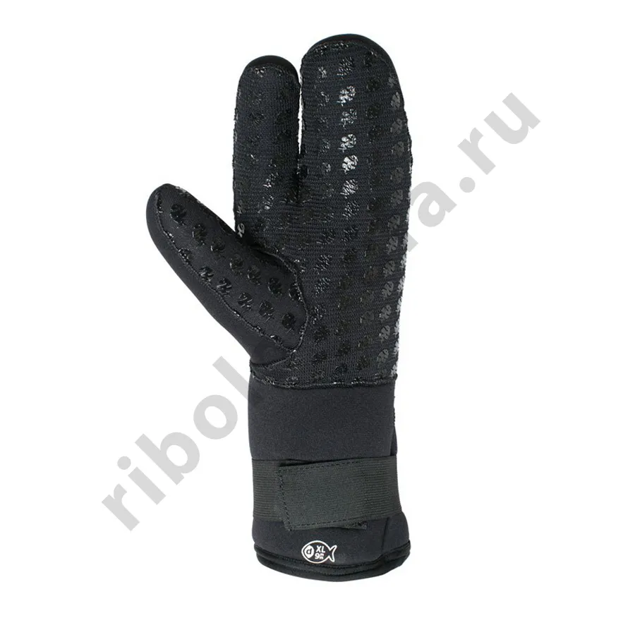 Рукавицы трехпалые Scorpena D - 8 мм, черные, XXL