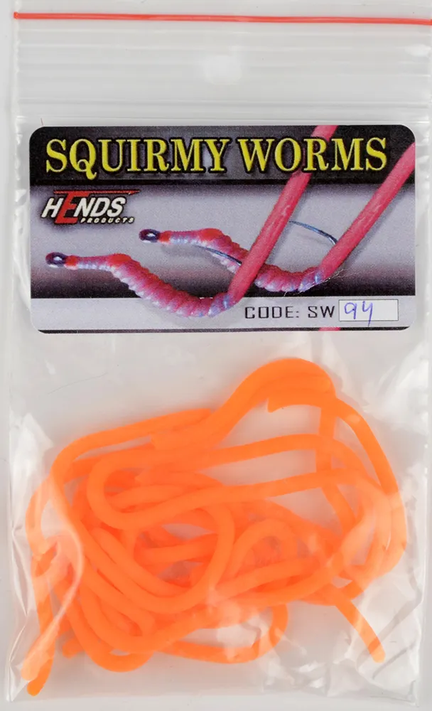 Черви силиконовые Hends Squirmy Worms Fluo Orange (8шт/уп) SW-94