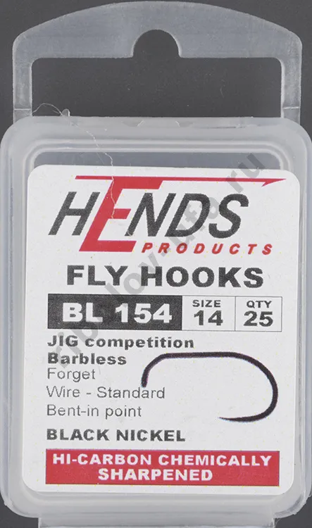 Крючки Hends 154 BL Jig Competition Black Nickel #14 (25шт/уп)