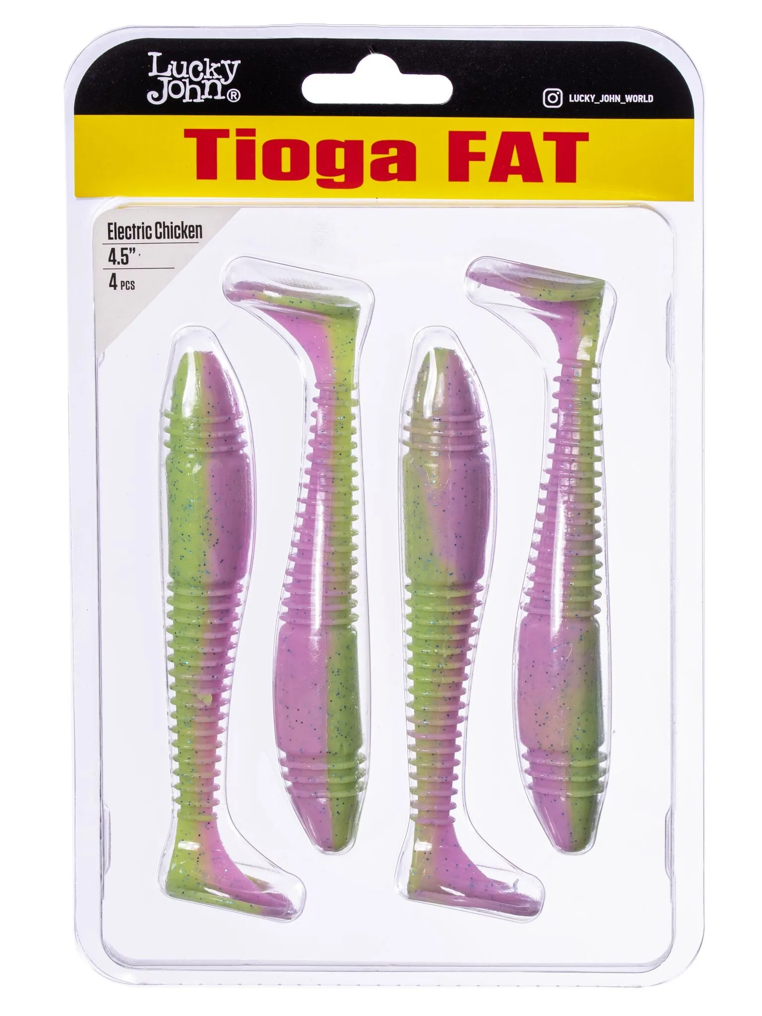 Силиконовая приманка Lucky John Pro Series Tioga Fat 4.5in 11.4см /T92 (4 шт/уп)