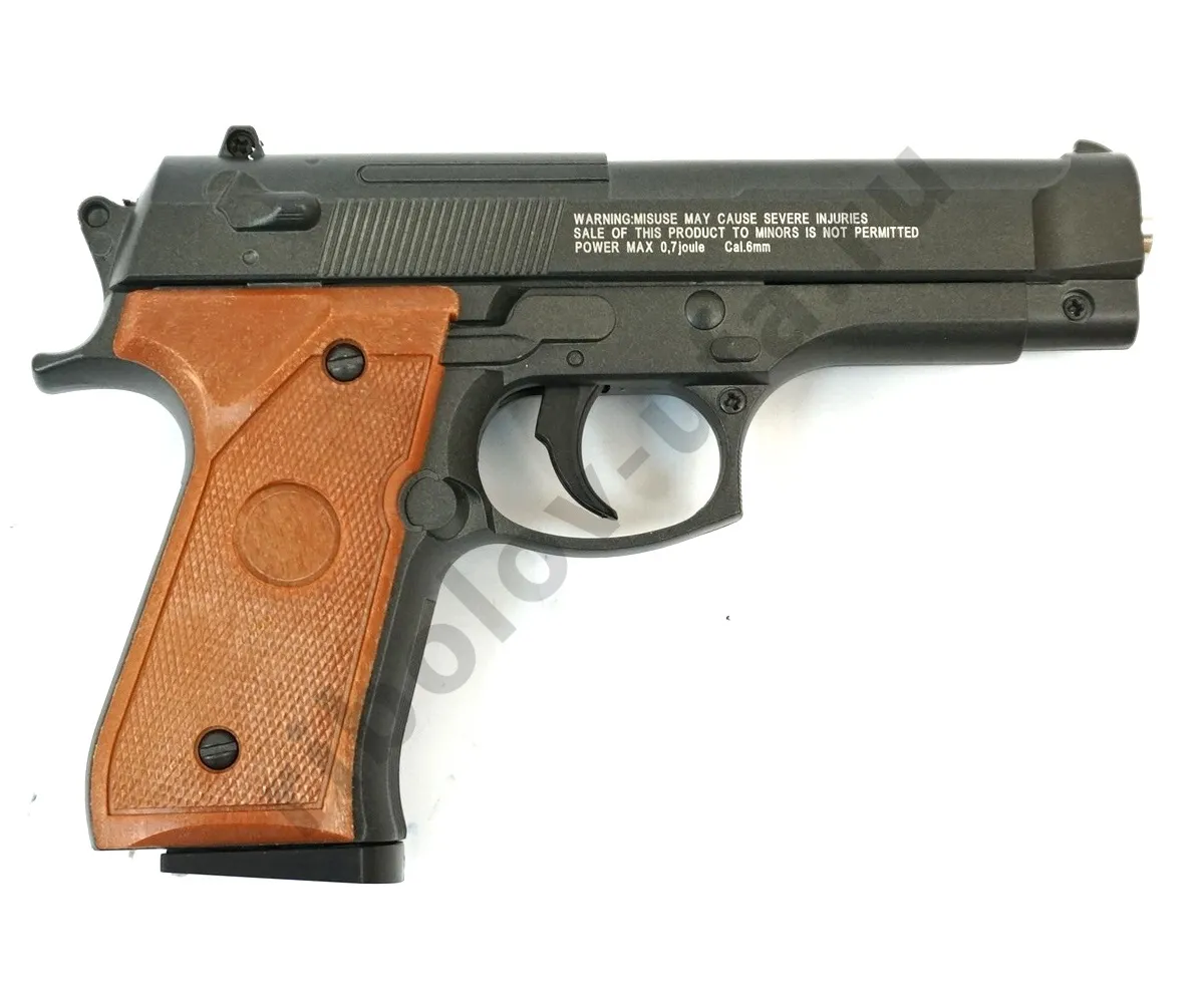 Пистолет пневм. Stalker SA92M Spring, кал 6мм, металл (Beretta 92)