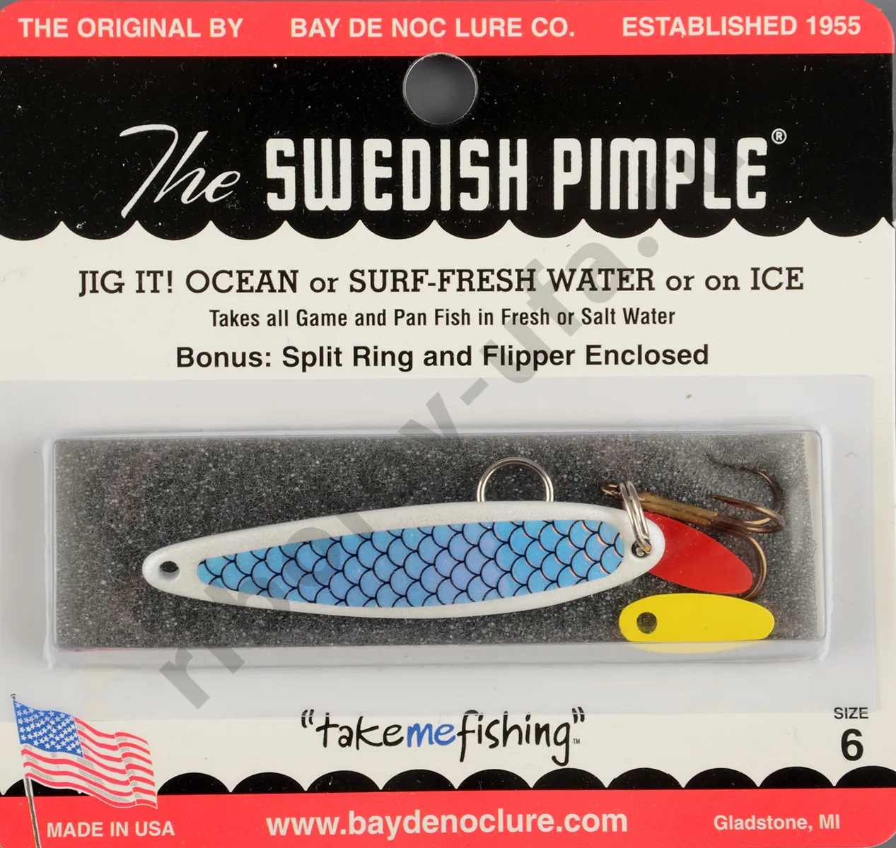 Блесна Swedish Pimple  №6 White Scale