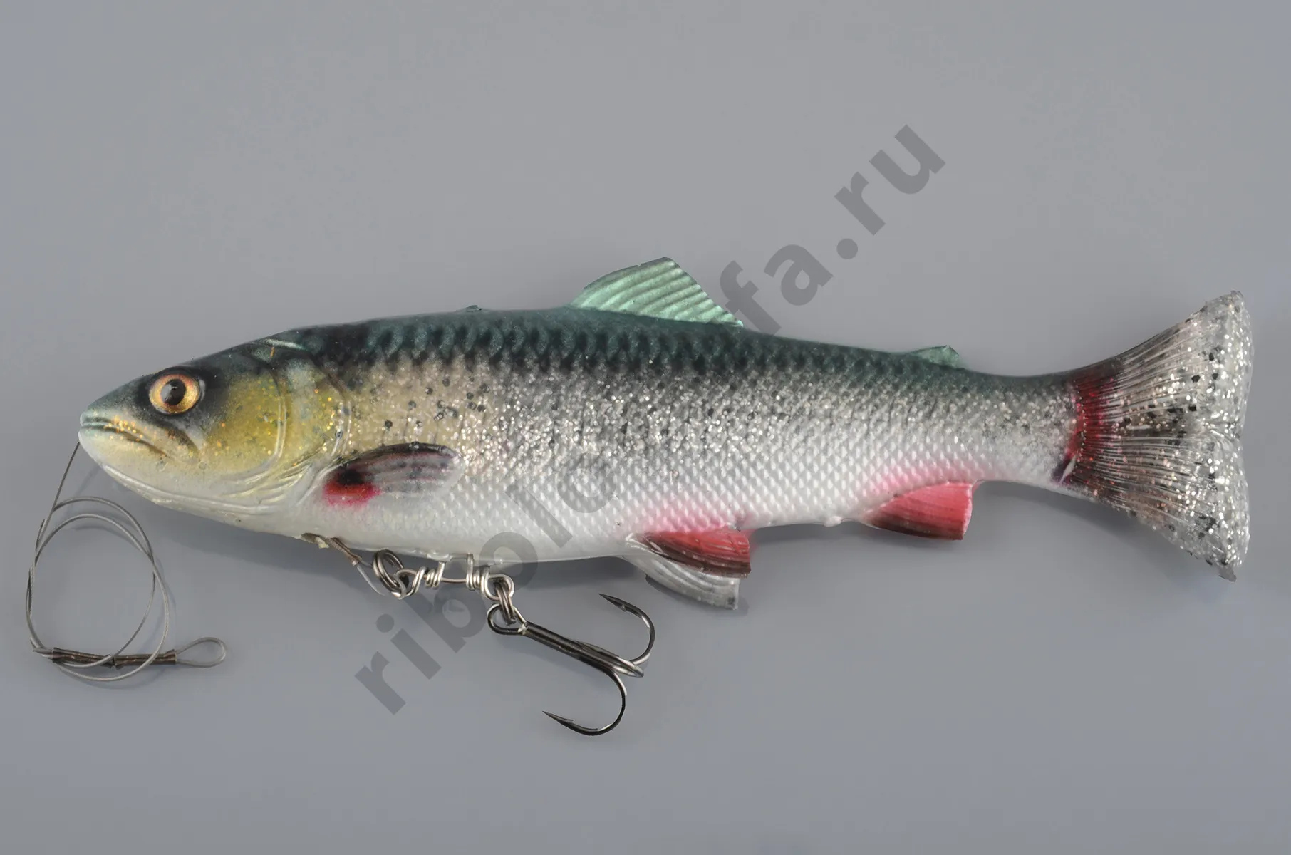 Силиконовая приманка Savage Gear 4D Line Thru Pulsetail Trout 16см 51гр Green Silver 73993