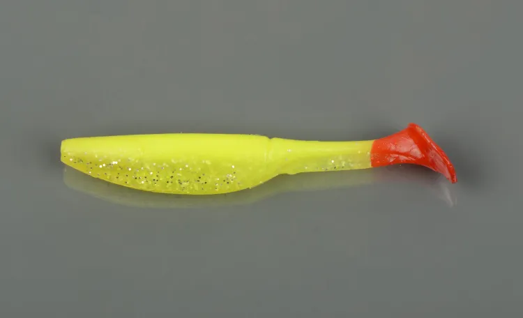 Силиконовая приманка Allvega  Belly Dance Shad 7см  3,5гр. (7 шт) цвет lemon back silver flake RT