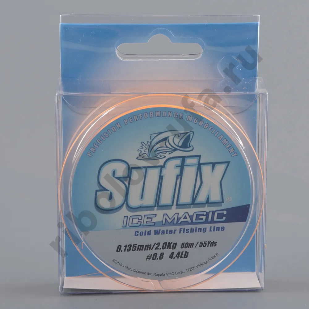 Леска Sufix Ice Magic 50м, 0,135мм 2,0кг, цв. желто-оранжевая