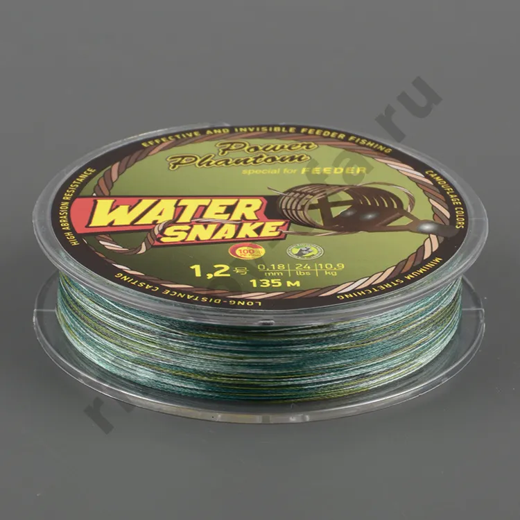 Шнур плетёный Power Phantom WaterSnake PE, camo-green 135 m 0.20 mm 12.7 kg
