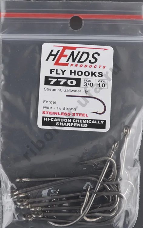 Крючки Hends 770 Salwater Fly, Streamer Steinless Steel #3/0 (10шт/уп)