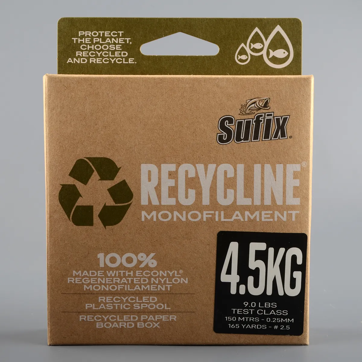 Леска Sufix Recycline зеленая 150 м, 0,25 мм, 4,5кг
