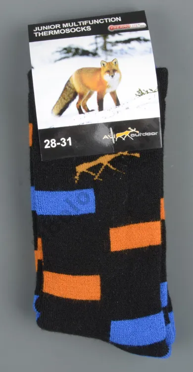 Термоноски AVI-Outdoor Junior (арт. 505) с шерстью мериноса 40%, р.28-31, Рисунок-прямоугольник(-30)