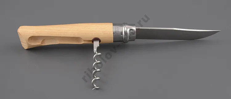 Нож Opinel 10 со штопором, нерж.сталь, бук