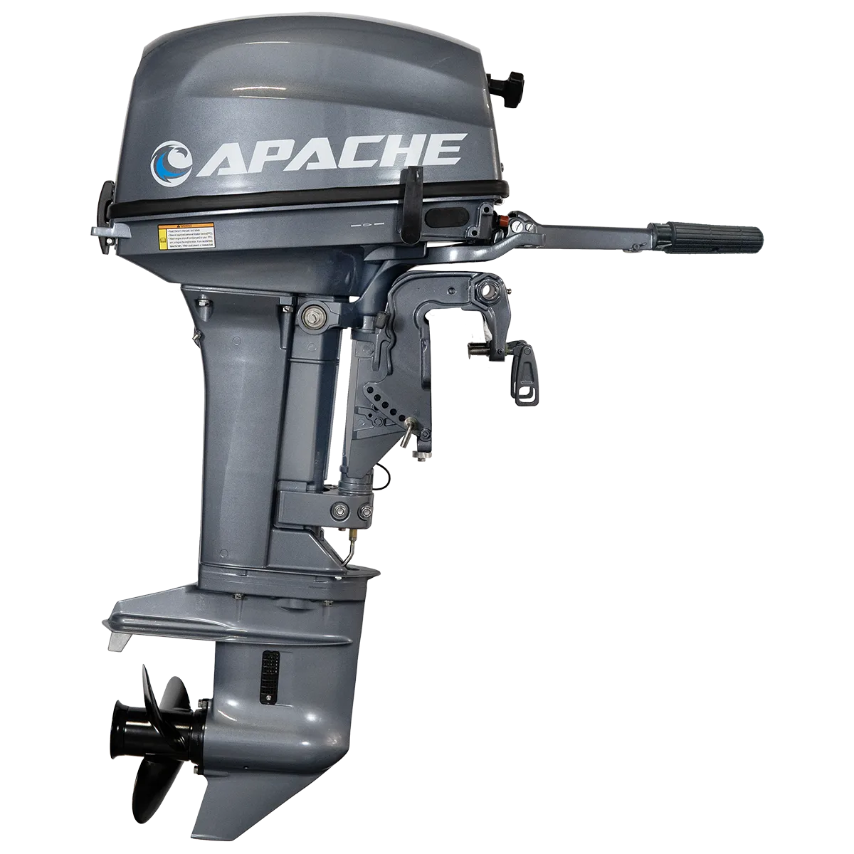 Лодочный мотор 2-х тактный Apache T 9.9 BS PRO с баком 24 л + винт 11 шага