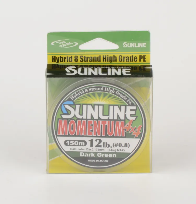 Шнур плетёный Sunline Momentum 4x4, 150 м, Dark Green, #0.6, 10Lb, 4.2 кг