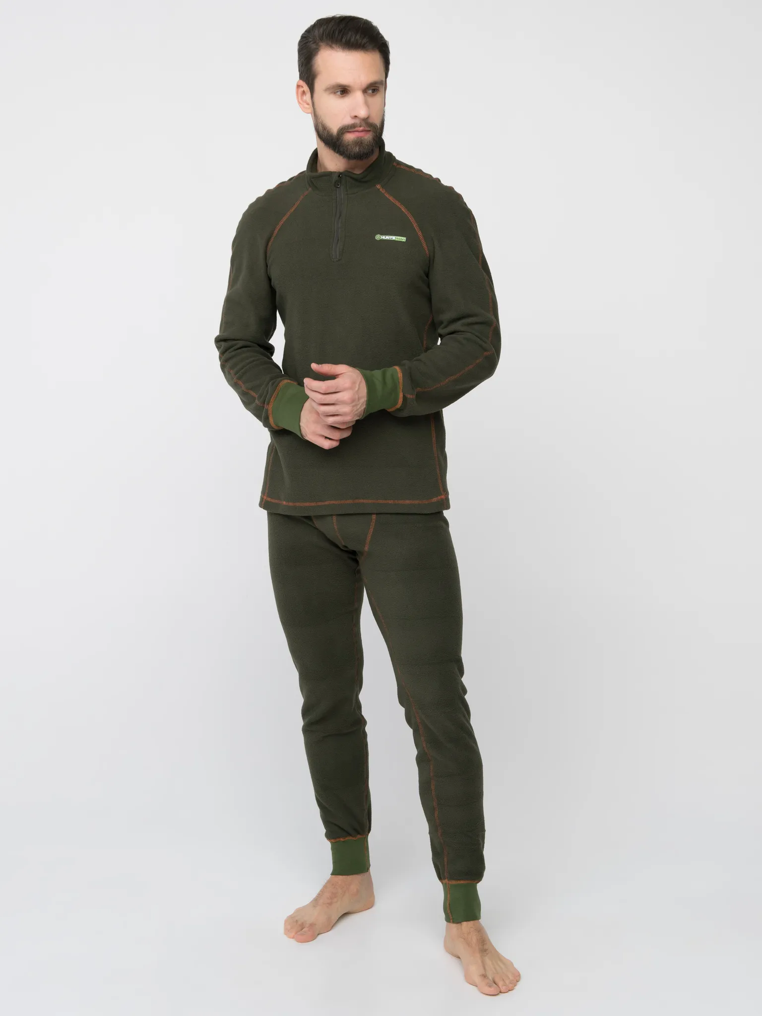 Нижний слой Huntsman Thermoline ZIP цв.Хаки, ткань Флис р. 48-50 (L)