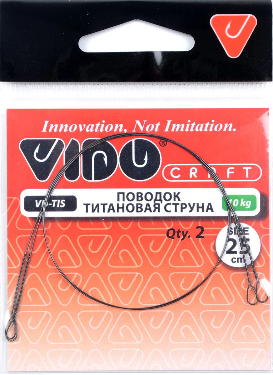 Поводок Vido Титановый струна дл.25см, ф 0,35мм,10кг 