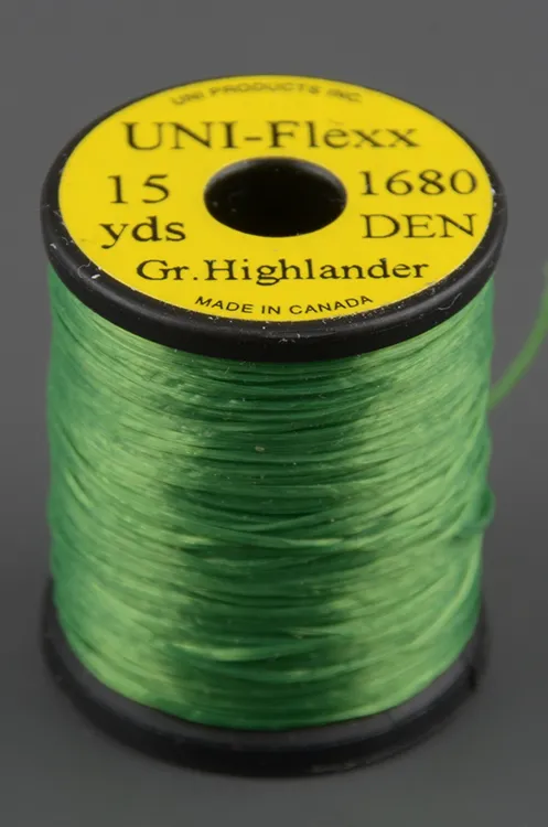 Нить эластичн.резиновая Uni Flexx, 15y Green Highlander, spooled