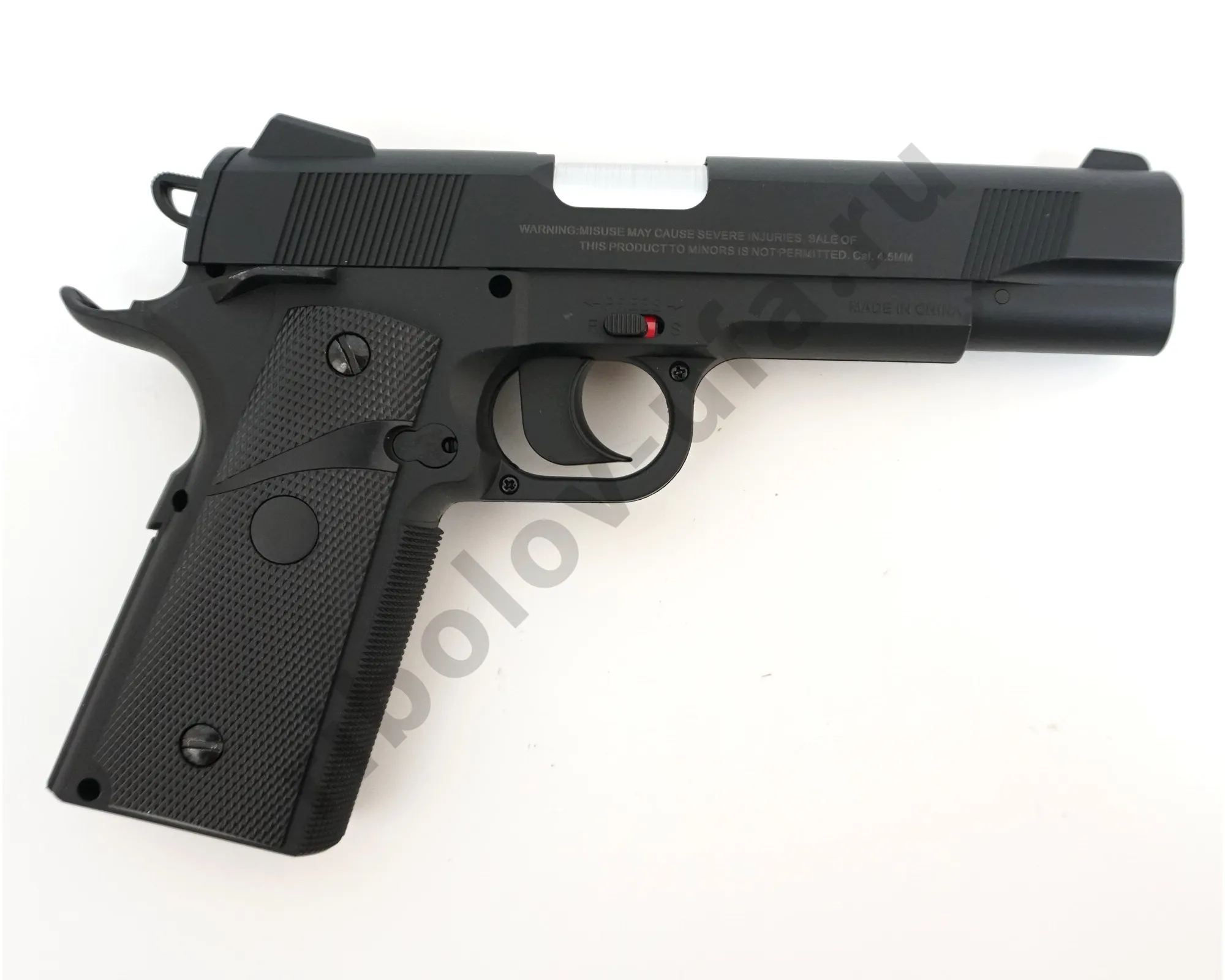 Пистолет пневм. Stalker S1911G, кал 4,5мм. 12г СО2, пластик, 120 м/с (Colt 1911)