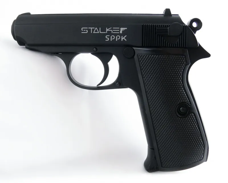 Пистолет пневм. Stalker PPKS (Walther PPK/S) к.4,5мм, 12г CO2, металл, 90 м/с, Blowback