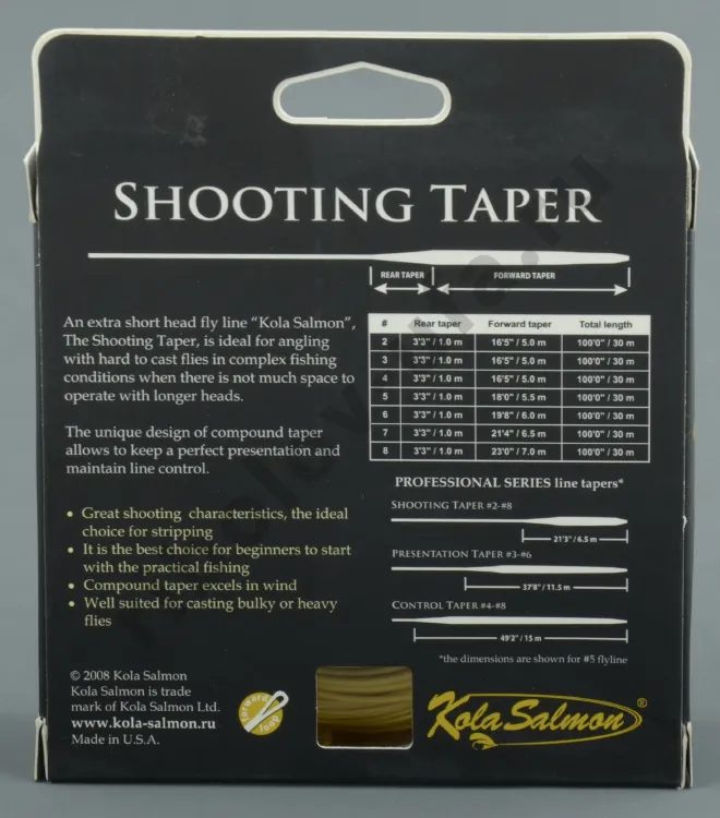 Шнур нахлыстовый Kola Salmon Shooting Taper Version 2 WF2F