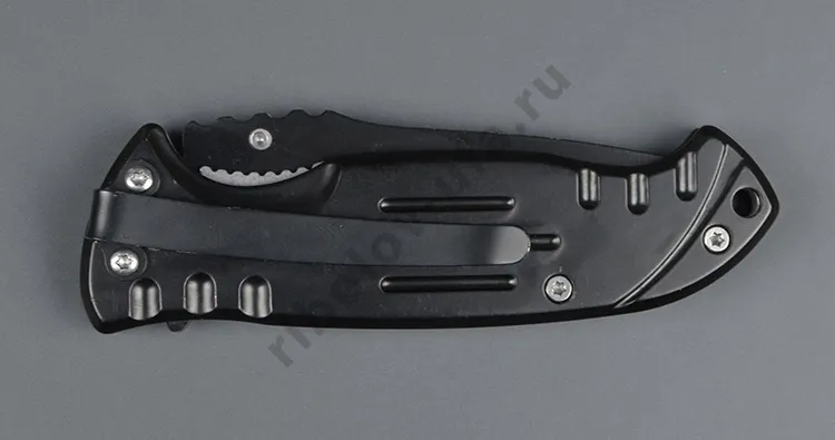 Нож туристический Следопыт, с зажимом, дл.клинка 75мм (на блистере) PF-PK-14