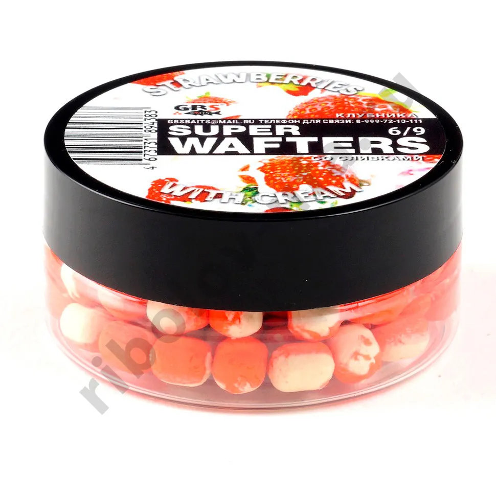 Вафтерсы (wafters) GBS нейтральной плавучести 6x9мм Клубника со Сливками 