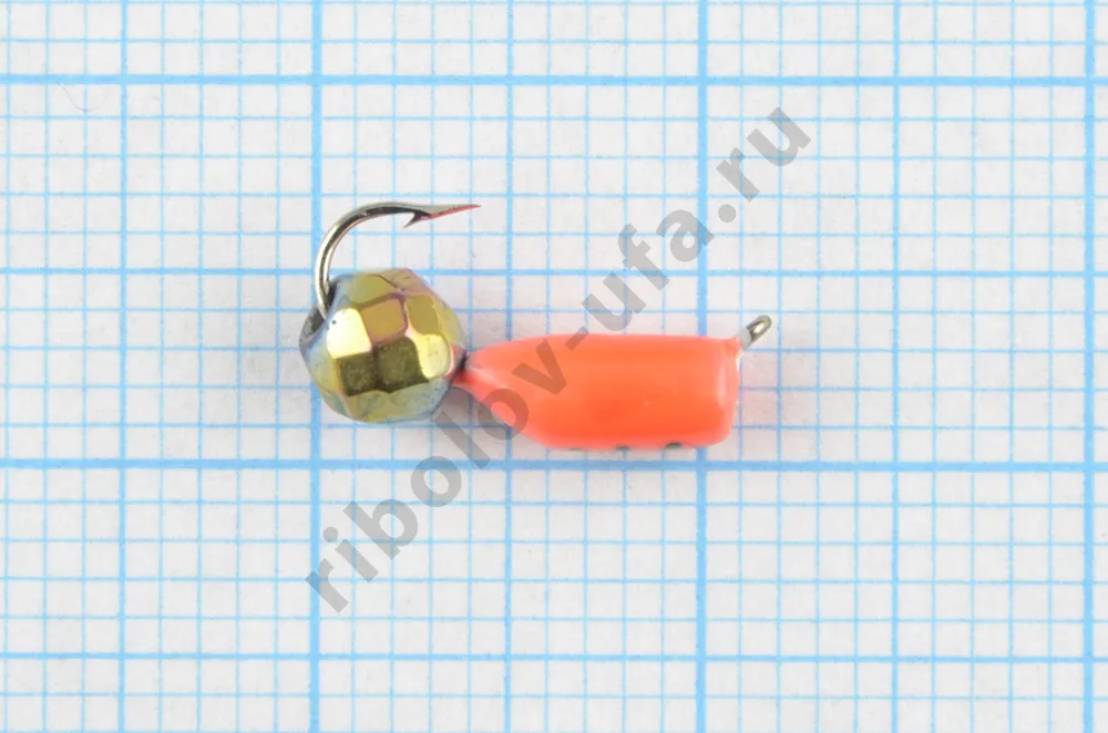 Мормышка Wormix точеная вольфрамовая Столбик d=2,5 с граненым шариком Хамелеон (красный) арт. 472