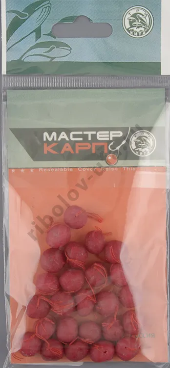 Бойлики Три кита Мастер Карп d.10 мм клубника (уп/20 шт)