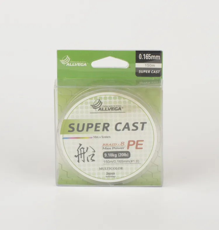 Шнур плетёный Allvega Super Cast  X8 Multicolor 0,128мм 150м 7.35кг