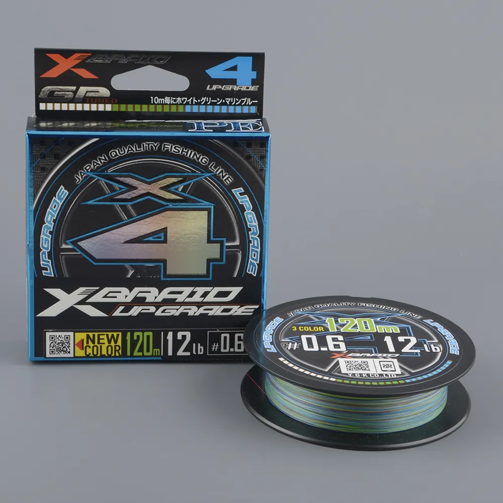 Шнур плетёный Ygk X-Braid Upgrade X4 3color 120m 12Lb #0.6