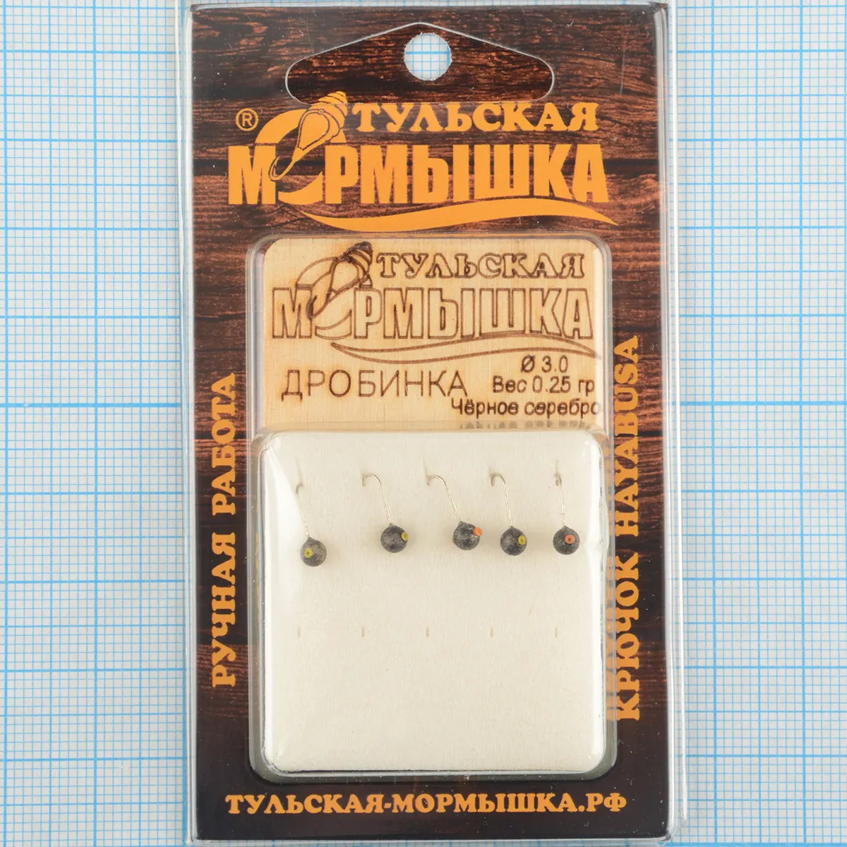 Мормышка вольфрам.Тульская Дробинка с кембриком 3,0мм черное серебро
