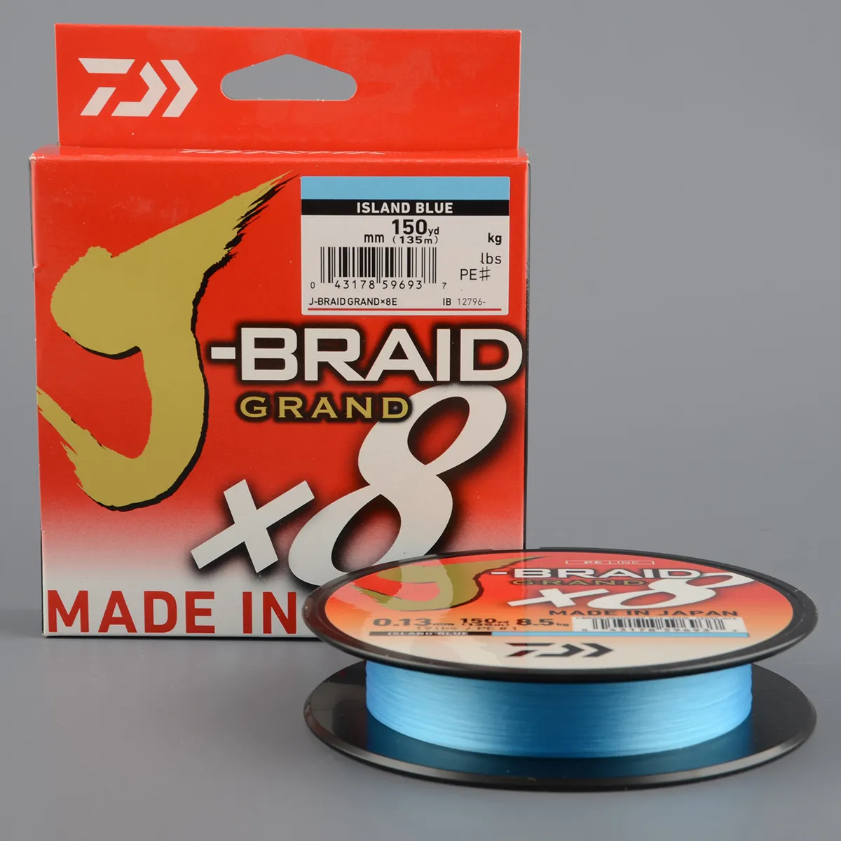 Шнур плетёный Daiwa J-Braid Grand X8 135м Island Blue 0,13мм