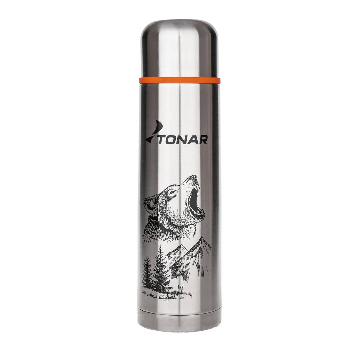 Термос Tonar 1.0л HS.TM-050-W Волк (пробка без кнопки)